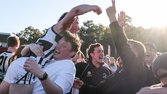 Surrey Park was one of local footy’s fairytale stories of 2023, winning its first Eastern league flag. Picture: George Sal