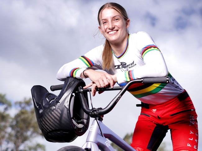 Teya Rufus BMX racing, near  the Anna Meares Velodrome, Sleeman Sports Complex, on Thursday 5th December 2024 - Photo Steve Pohlner