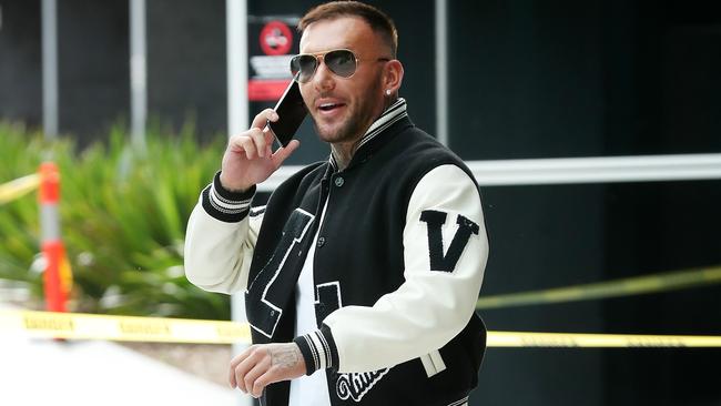 Ex-Bandidos Centro president George Bejat leaving Brisbane Magistrate Court. Picture: Liam Kidston