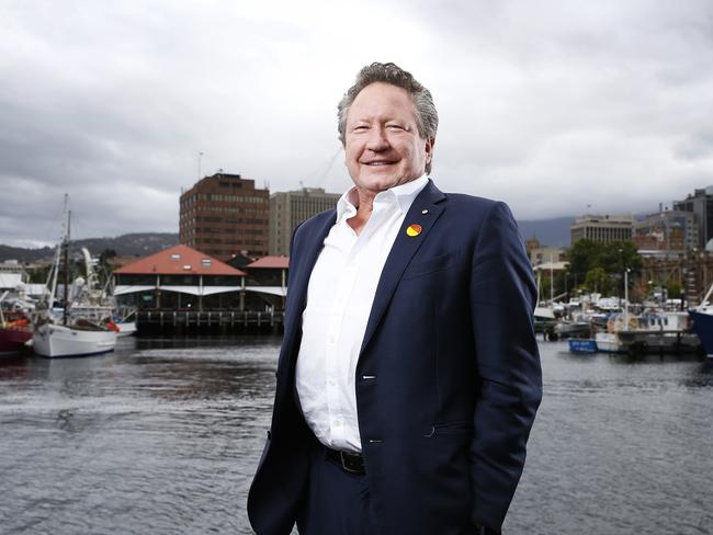 Founder of the Minderoo Foundation Andrew Forrest is committed to increasing the  legal purchasing age of tobacco in Tasmania. Picture: Zak Simmonds