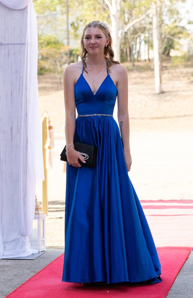 Caitlyn Carlson arrives at the Gympie State High School formal 2023. November 16, 2023. Picture: Christine Schindler