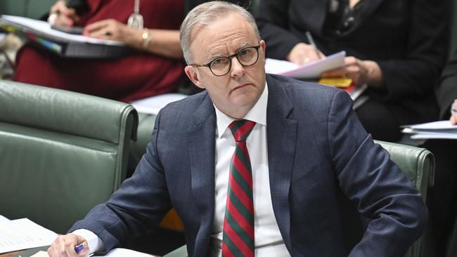 Prime Minister Anthony Albanese during has challenged Ms Payman to quit her seat and stand as an independent at the next election. Picture: Martin Ollman