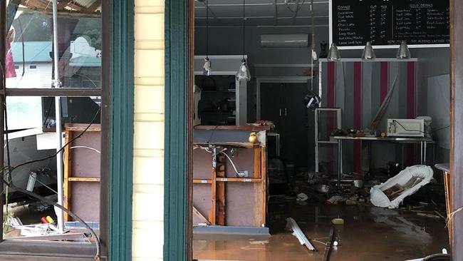 The wrecked interior of the cafe - the damage bill expected to be in the tens of thousands of dollars.