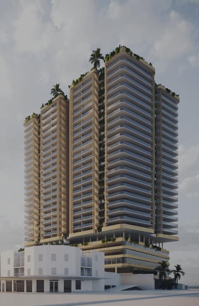 An artist impression of the 27-storey tower proposed for the Wynnum CBD.