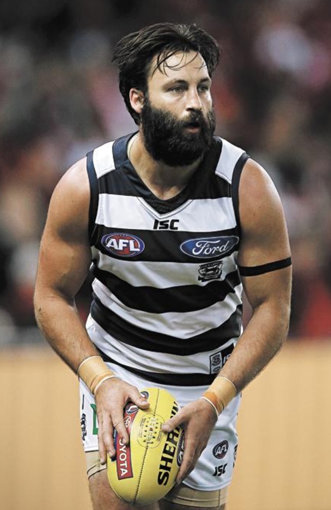 Geelong coach Chris Scott has a difficult decision to make on Jimmy Bartel. Picture: Wayne Ludbey