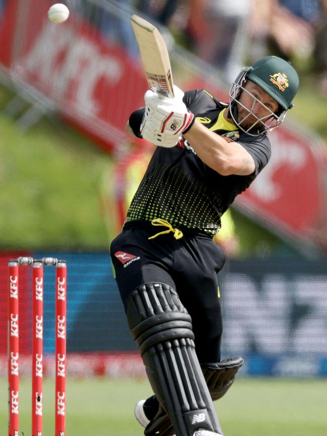 Tigers captain Matthew Wade, pictured in action during the 2nd cricket T20 match between New Zealand and Australia, returns to domestic duties against NSW. (Photo by Marty MELVILLE / AFP)