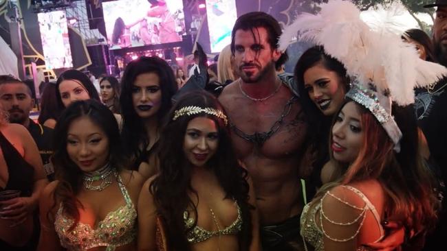 Travers 'Candyman' Beynon and his entourage — despite media criticism of his displays, he says he doesn’t “give a f---’. Picture: Candy Shop Mansion video