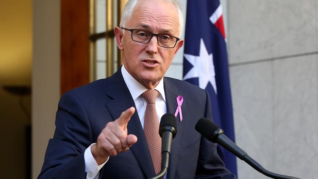 PM Malcolm Turnbull looked grim as he dressed down Barnaby Joyce on Thursday. Picture: Kym Smith