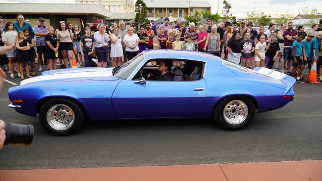 Arriving in style at the 2023 Kingaroy State High School formal.