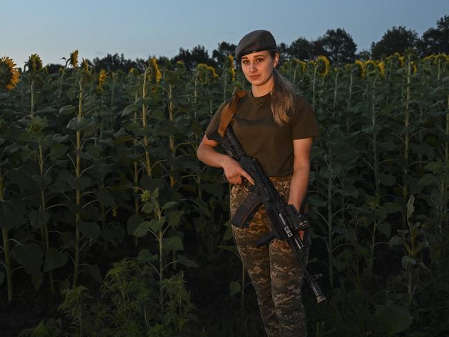 The women’s mission was clear, press officer Anna Dzumza said. “They need to be prepared to assist the soldiers fighting at the front ... they have to prove that they are ready.” Picture: Ercin Erturk/Anadolu Agency via Getty Images