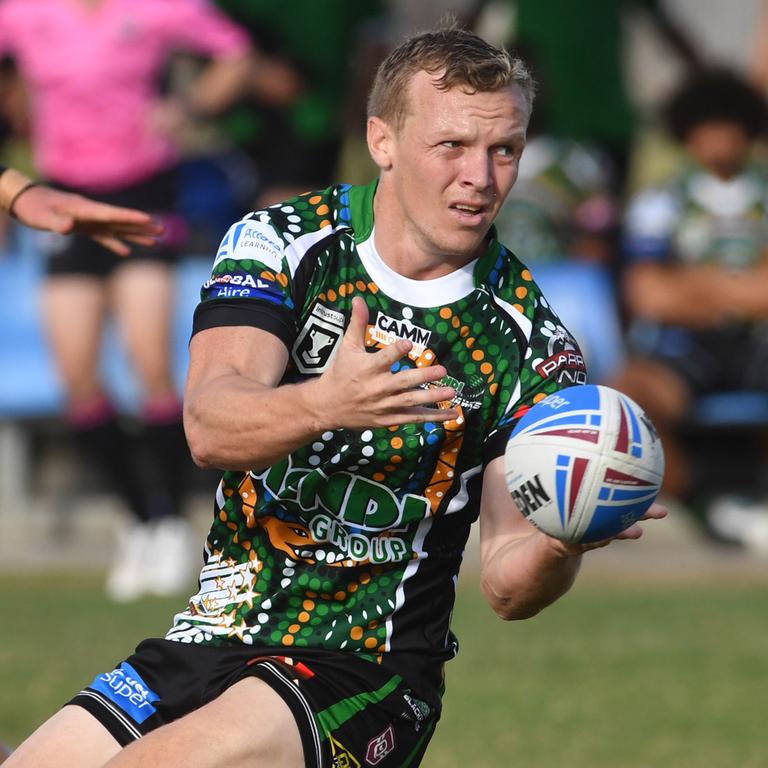 Blackhawks against Capras at Jack Manski Oval. Blackhawks Kyle Laybutt. Picture: Evan Morgan