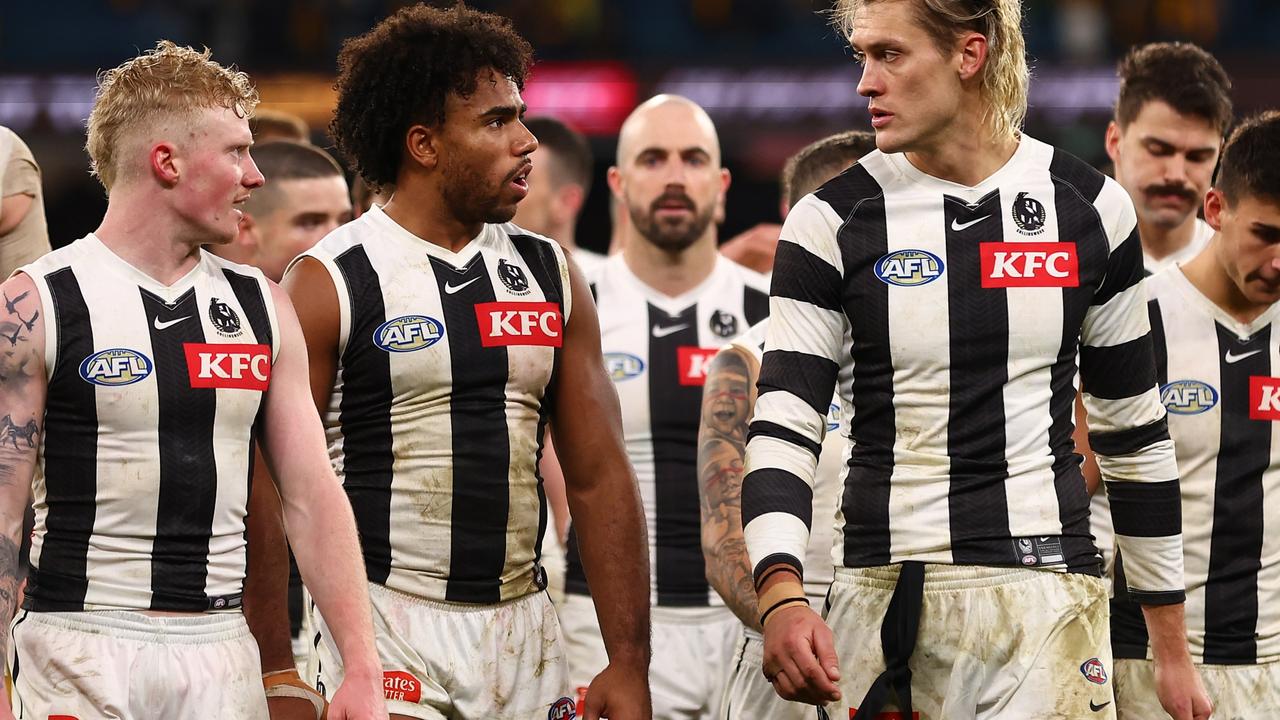 Reigning AFL premiers Collingwood could miss the AFL finals. Picture: Graham Denholm/AFL Photos/via Getty Images