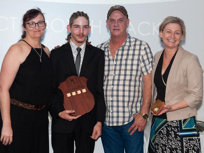 Karina Evans, Javaya Doyle, Duane Evans and Whitsunday MP Amanda Camm at the Project Booyah Mackay graduation. Picture: Michaela Harlow