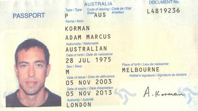 The fake Korman passport.