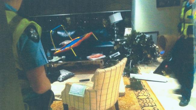 Grant Hackett's trashed apartment in 2012.