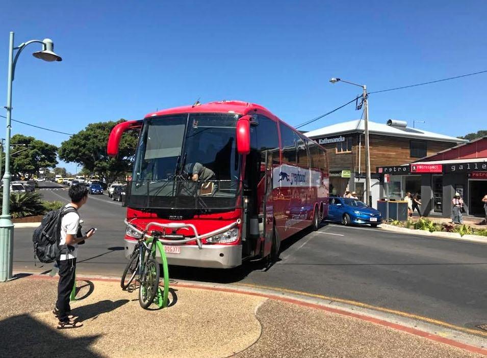 A bus broke down in Byron Bay. Image from Reif Hand? on Facebook. Picture: Jasmine Burke