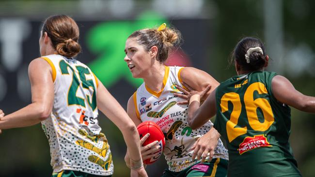 Kylie Lynch in the PINT vs St Mary's 2023-24 NTFL women's major semifinal. Picture: Pema Tamang Pakhrin