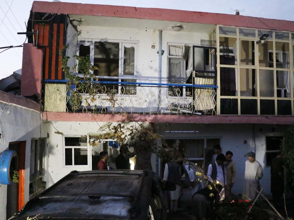 A house was also impacted by a rocket. Picture: Haroon Sabawoon/Anadolu Agency via Getty Images