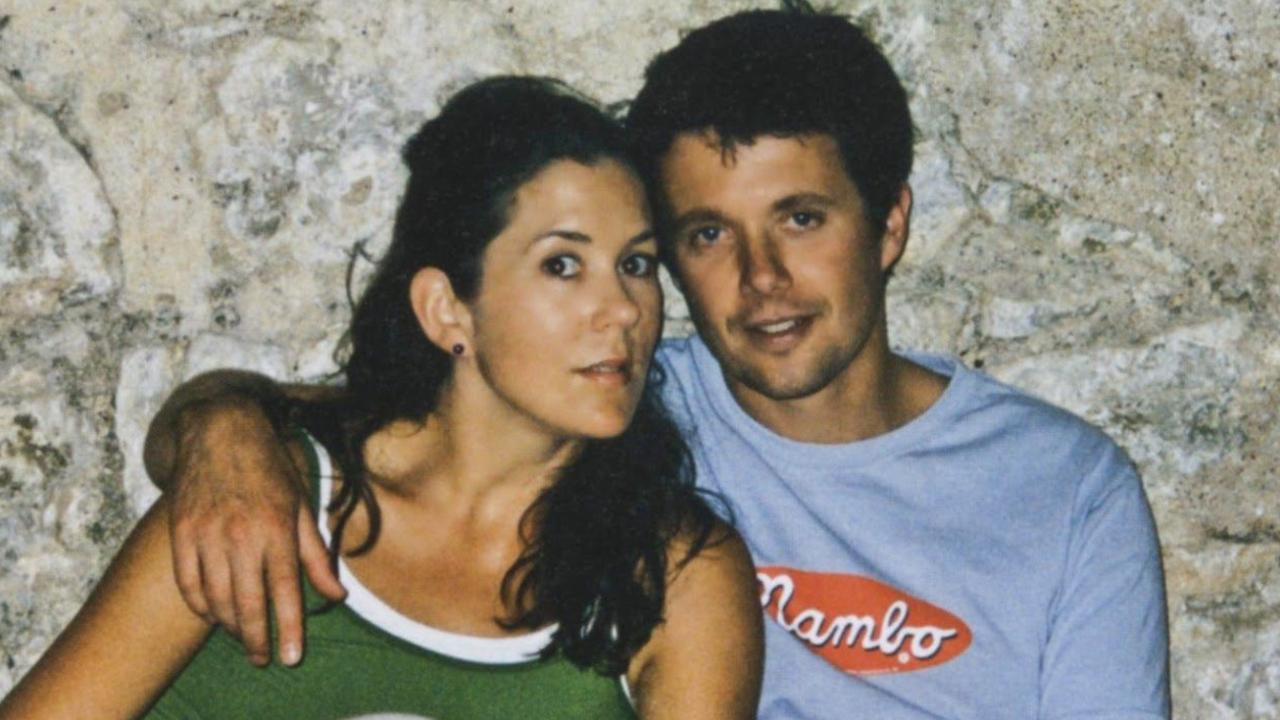 Crown Prince Frederik of Denmark drapes his arm around Tasmanian Mary Donaldson in a photo believed to be taken shortly after their first meeting in 2000. Copyright belongs to Princess Mary &amp; Frederik