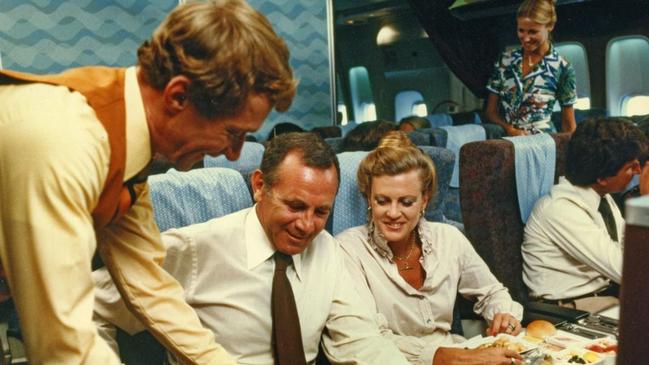 Qantas Business Class on the boeing 747 in 1979.
