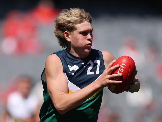 Cody Curtin, brother of Crow Daniel, isn’t far behind. Picture: Daniel Pockett/AFL Photos