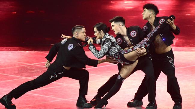 Singer Chanel performs for Spain during the final of the Eurovision Song contest. Picture: AFP