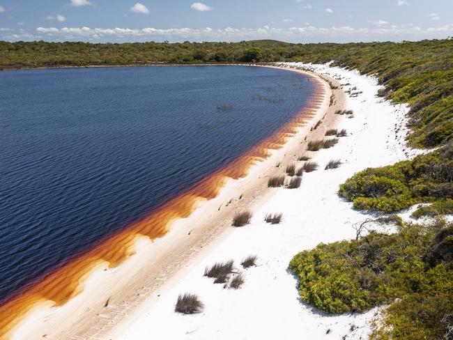 Seven sites in Cape York have been nominated to the World Heritage tentative list. Aerial view of Dune Lake, Wuthathi Country.