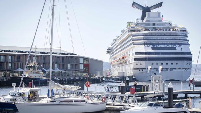 Cruise ship Carnival Splendor at Hobart. Picture: Chris Kidd