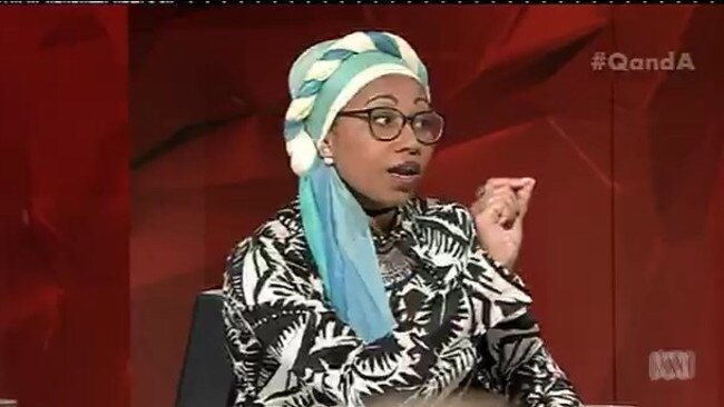 Yassmin Abdel-Magied triggered a debate over Islam and feminism after a fiery exchange with senator Jacqui Lambie on Q&amp;A. Picture: ABC