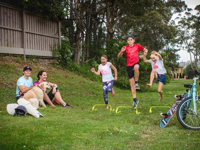 The Stepanova family from Forestville, NSW, look forward to daylight savings time each year. Picture: Flavio Brancaleone