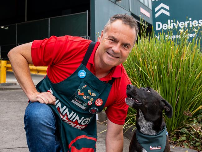 Bunnings managing director Mike Schneider and his dog Henry.