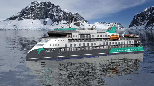 A render of Aurora Expeditions' forthcoming ship Sylvia Earle.