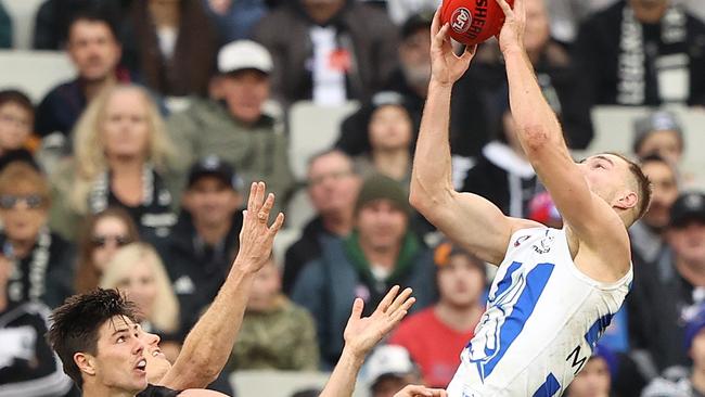 Ben McKay took seven intercept marks against the Kangaroos. Picture: Robert Cianflone/Getty Images