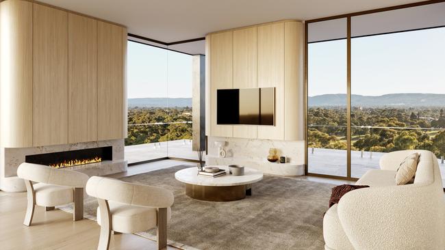 The penthouse offers 360 degree views of Adelaide. Picture: Supplied by Global Intertrade and Minuzzo Project Management