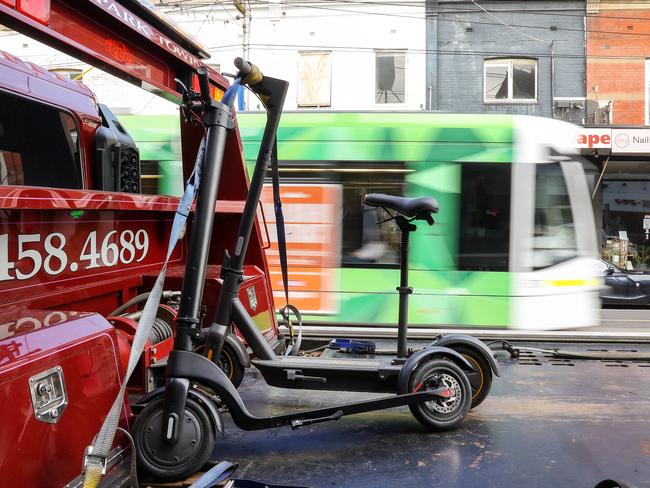 Private e-scooters must meet certain criteria to legally ride on Victorian roads. Picture: Ian Currie