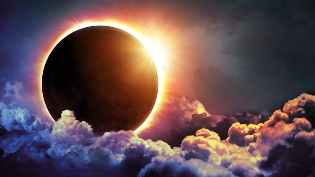 A total solar eclipse in the sky taken by NASA.