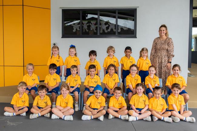 Emmanuel Catholic Primary School 2022 Prep class. (L-R) Back row: Mia, Kiera, Blake, Jordi, Austin, Lyla; middle row: Isabelle, Jacob, Harrison, Roman, Jordan, Ebony, Laney, Lucia; front row: Boyd, Hudson, Ruby, Shabadnoor, Oliver, Kayley-Erin, Satsuki, Charlee Miss Aleisha Smith. Picture: Michaela Harlow MKY2022PREP