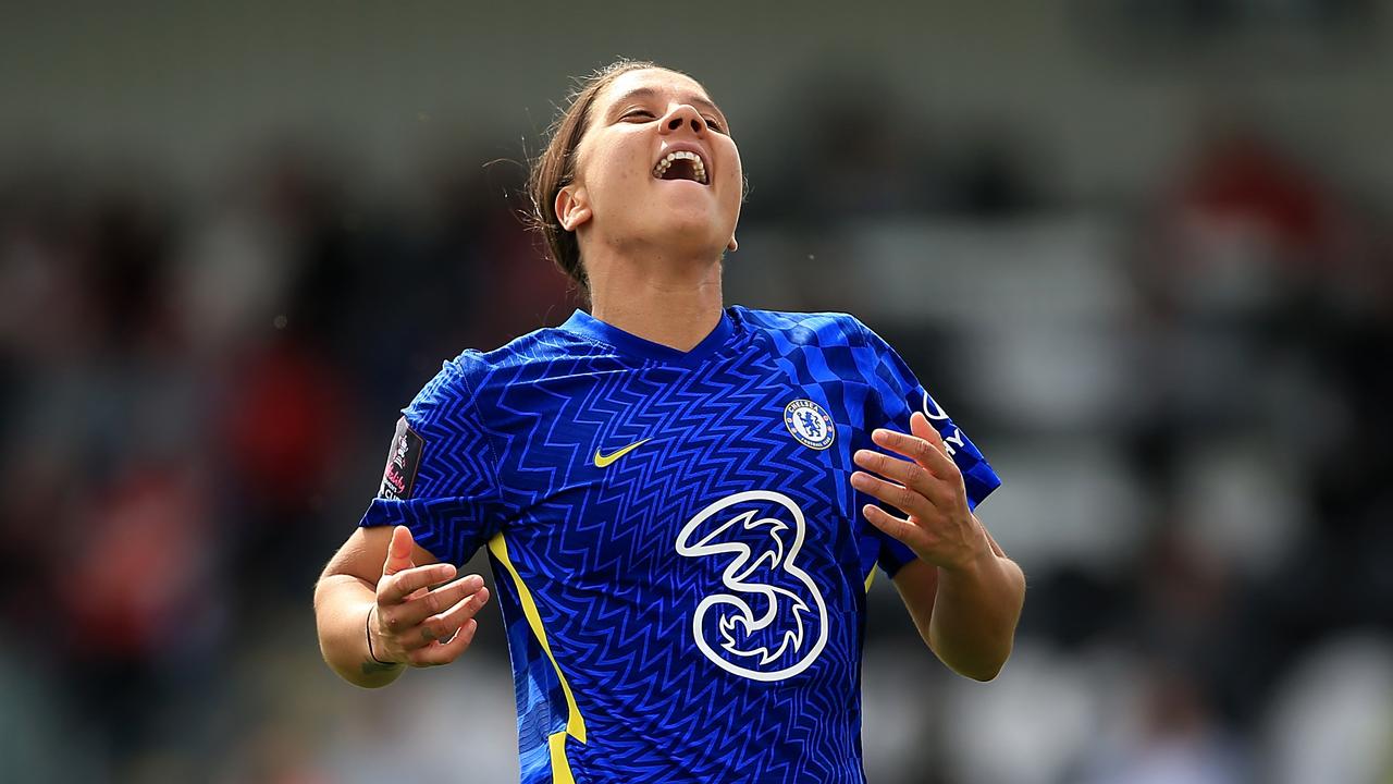 Sam Kerr has won the England Football Writers’ Association’s female player of the year award. Picture: Stephen Pond/Getty Images