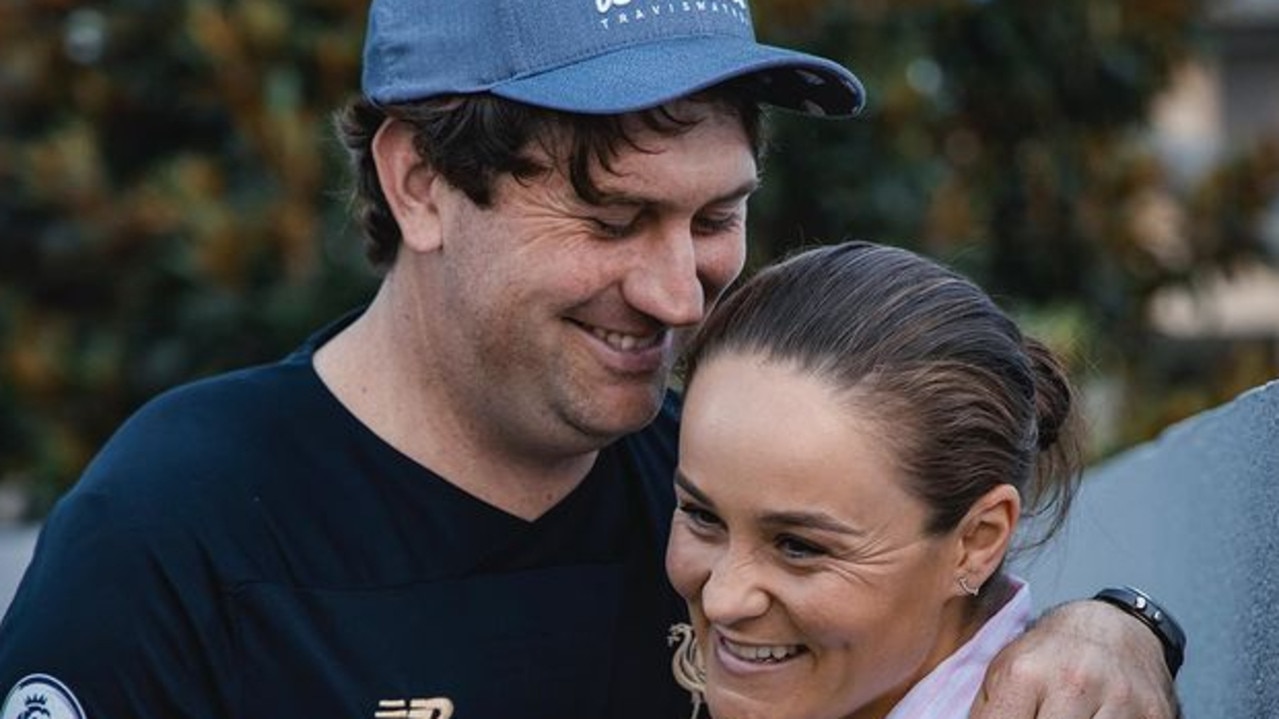 Ash Barty and Garry Kissick when they announced their engagement.