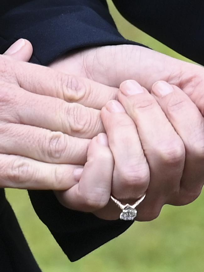 Anthony Albanese helped design the gold and diamond engagement ring for Jodie Haydon. Picture: NCA NewsWire / Martin Ollman