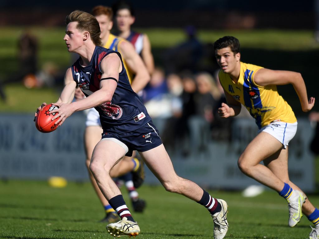Michael Lewis in action for Sandringham. Picture: Morgan Hancock/Getty Images