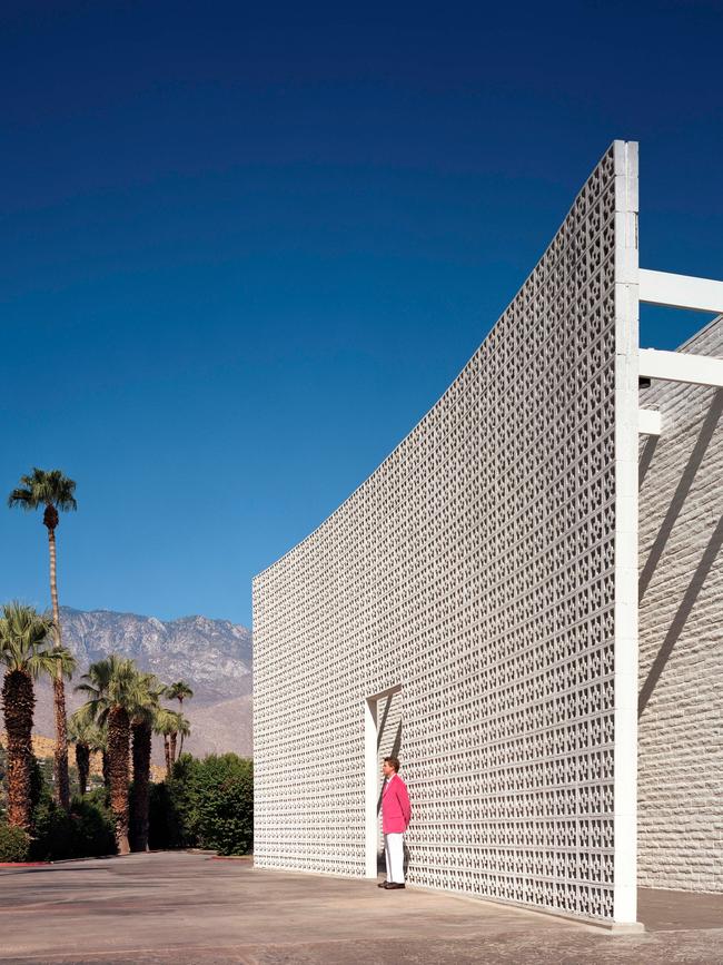 The Insta-worthy brise soleil at Parker Palm Springs.