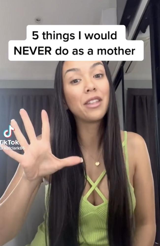 Kat Clark shares her five parenting rules along with all aspects of her life on her TikTok with over 4m followers. Picture: TikTok.