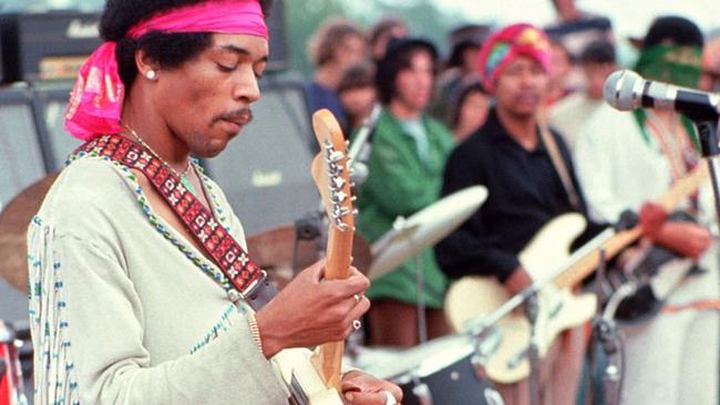 Jimi Hendrix at Woodstock in 1969. Picture: AFP