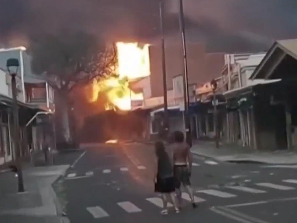 A wildfire burns in Lahaina, Hawaii. Picture: NBC