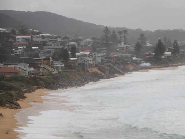 Wamberal Beach erosion site at high tide. Picture: Fiona Killman