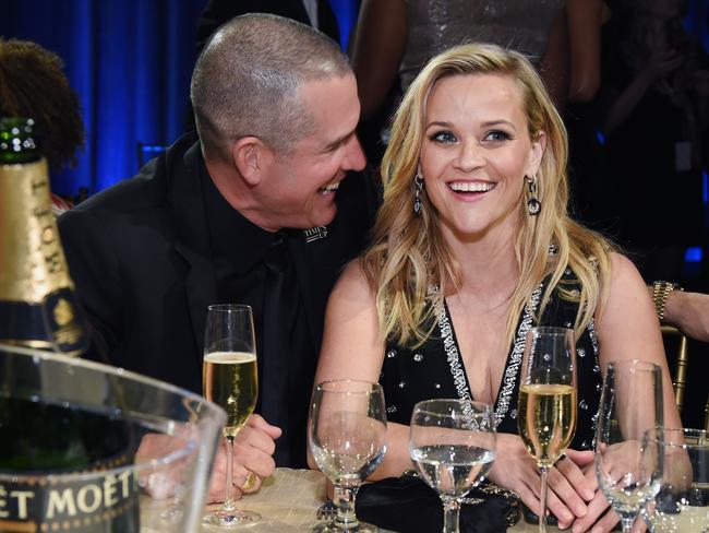 Jim Toth and Reese Witherspoon attend The 23rd Annual Critics’ Choice Awards at Barker Hangar on January 11, 2018 in Santa Monica, California. Picture: Getty