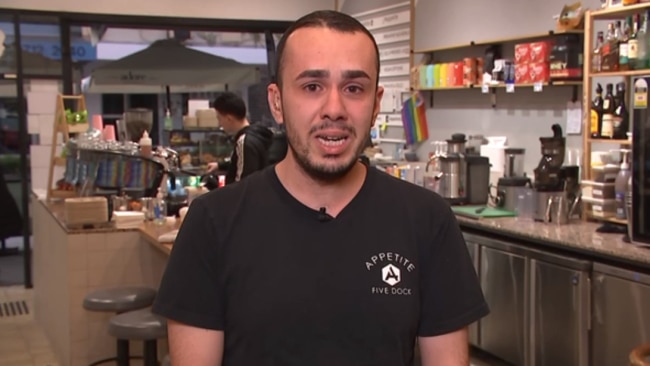 Phillip Salhab, owner of Sydney's Appetite Cafe in Five Dock, said his business would not survive on top of the already inflated grocery and power prices. Picture: Sky News Australia
