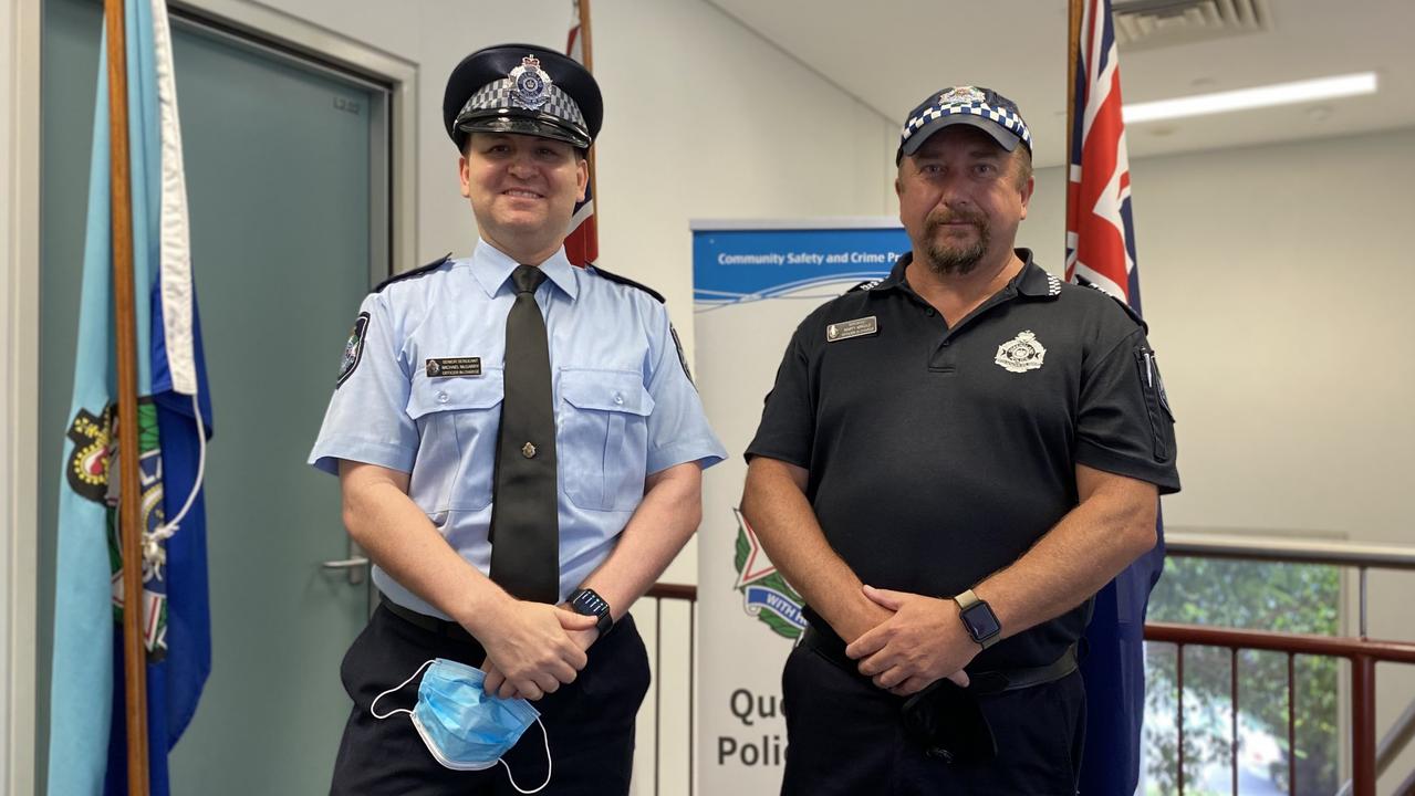 Officer in Charge of Bundaberg Police Senior Sergeant Michael McGarry and Officer in Charge of Bundaberg District Road Policing Unit Marty Arnold are urging locals and visitors to be safe over the Easter weekend.