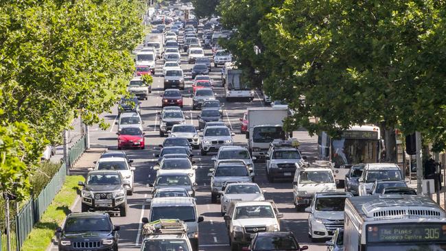 Travel times on Hoddle St have dropped but times on connecting streets have soared. Picture: Jason Edwards